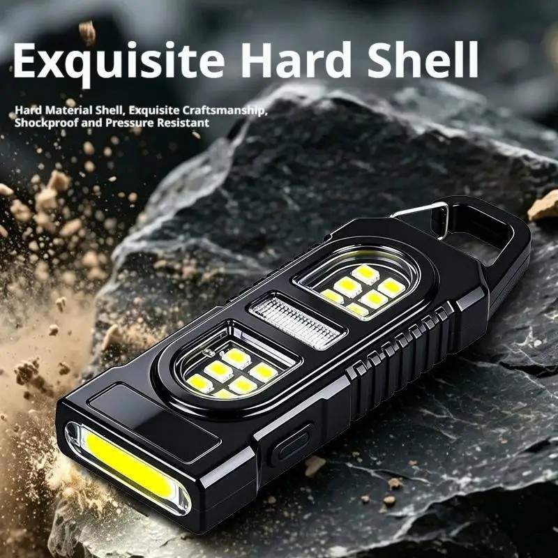 Keychain Flashlight USB C Rechargeable Hanging Work Light